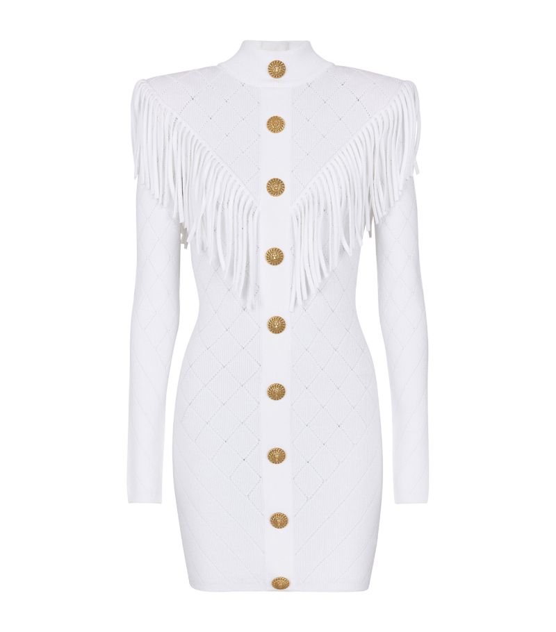 Balmain Balmain Fringed Mini Dress