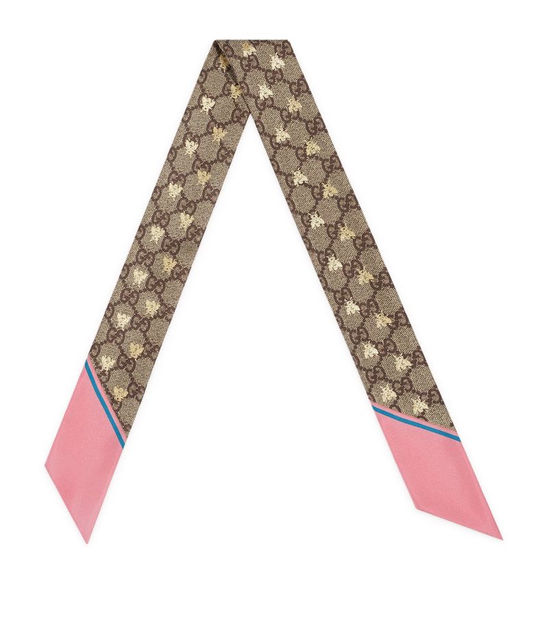 Gucci Gucci Silk Gg Necktie With Bee Motif