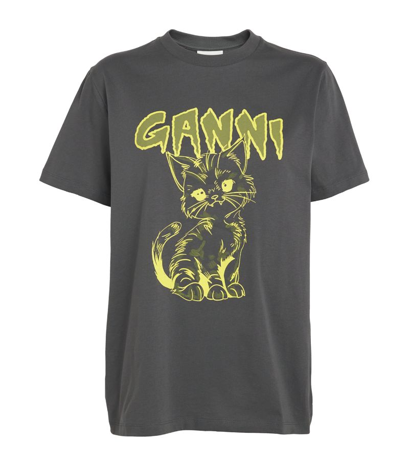 Ganni Ganni Cat Print T-Shirt