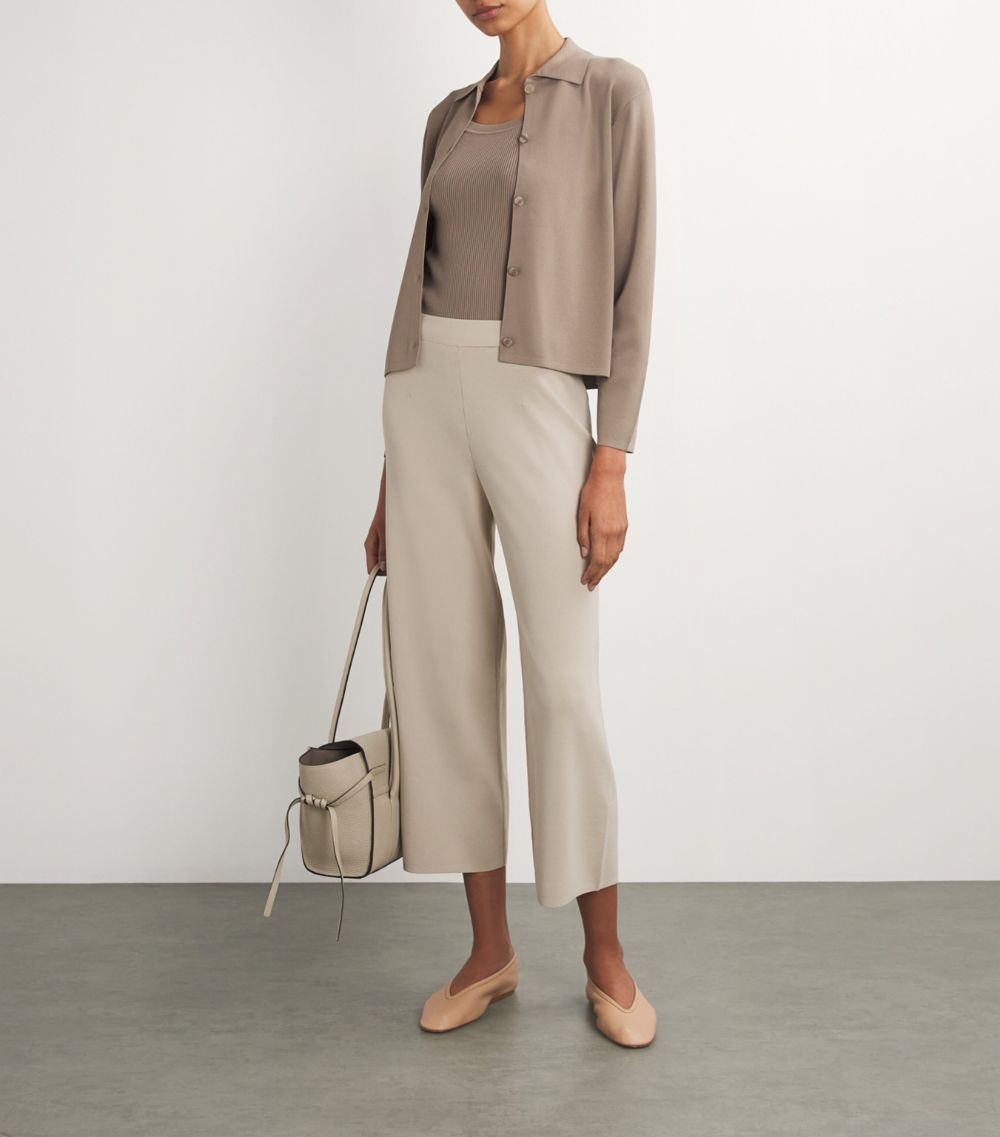 Max Mara Leisure Max Mara Leisure Knitted Cropped Wide-Leg Trousers