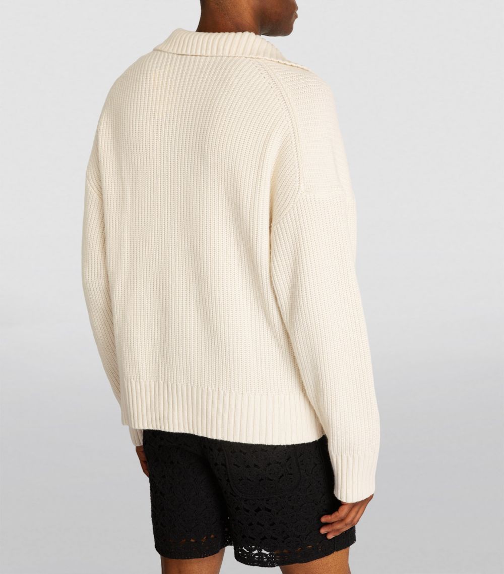 Commas COMMAS Cotton-Blend Spread-Collar Sweater