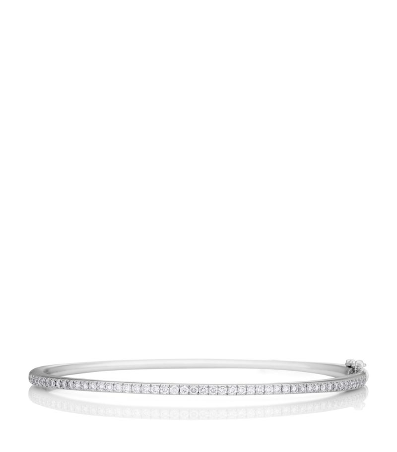 De Beers Jewellers De Beers Jewellers White Gold And Micropavé Diamond Db Classic Bangle