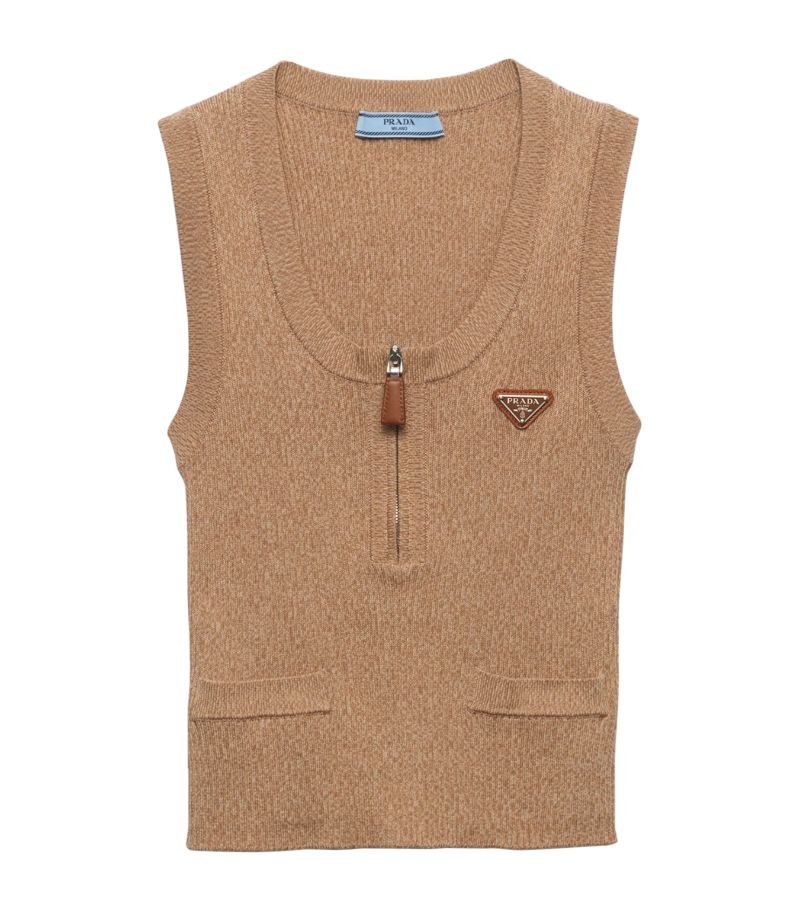 Prada Prada Cotton Rib-Knit Tank Top