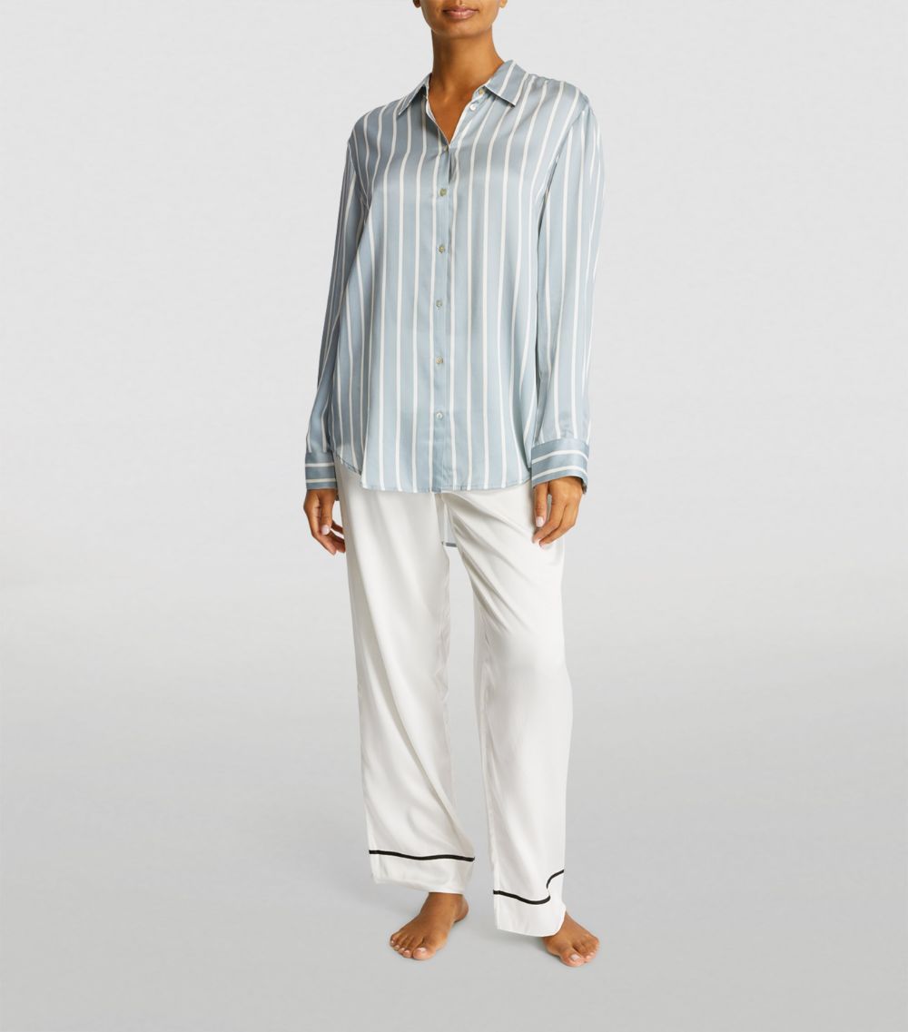 Asceno Asceno Silk Striped London Pyjama Shirt