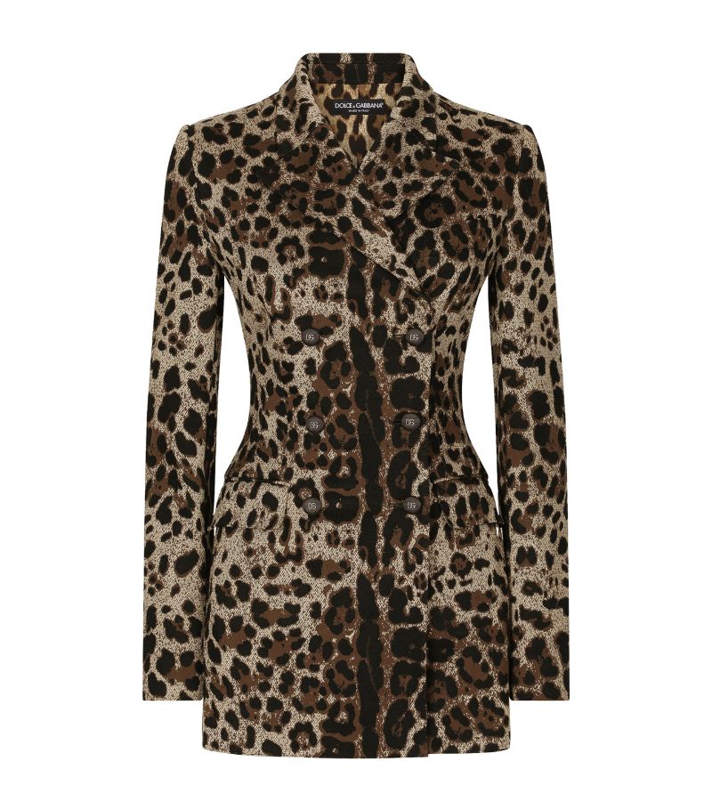 Dolce & Gabbana Dolce & Gabbana Double-Breasted Leopard Print Blazer