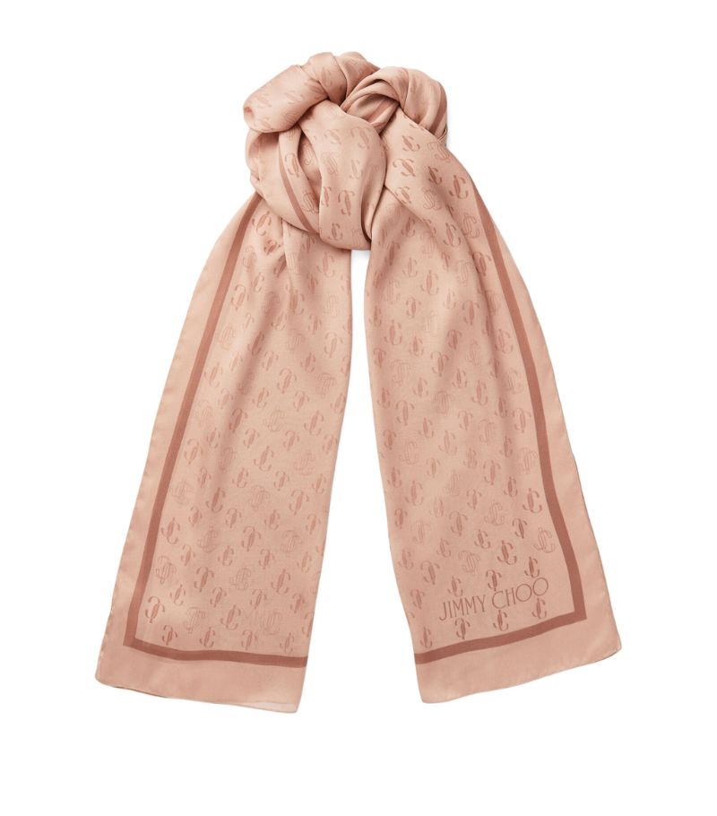 Jimmy Choo Jimmy Choo Silk Doris Logo Scarf