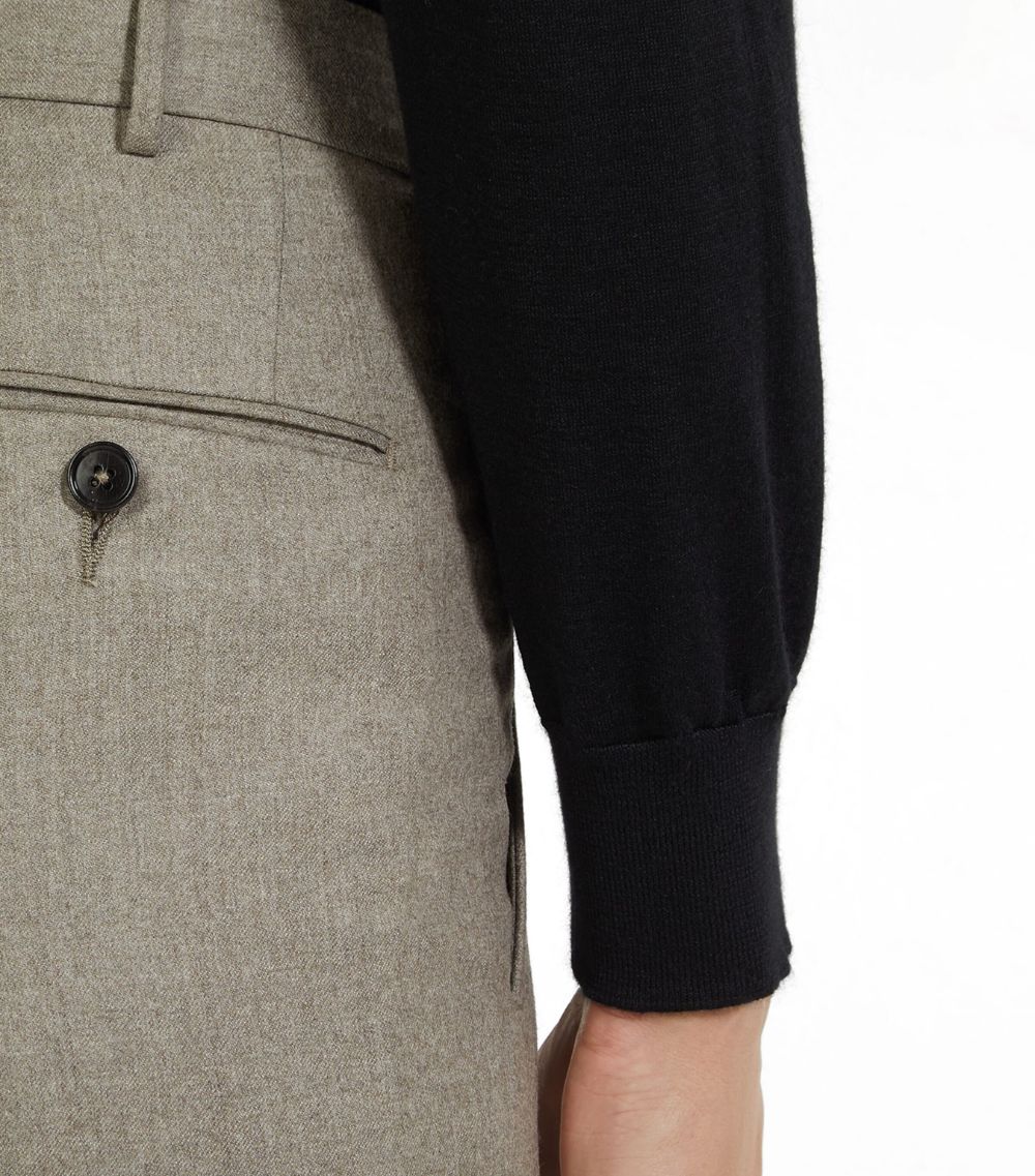 zegna Zegna Wool Straight Tailored Trousers