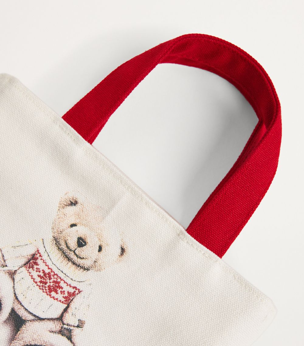 Harrods Harrods Mini Canvas Christmas Bear 2024 Tote Bag