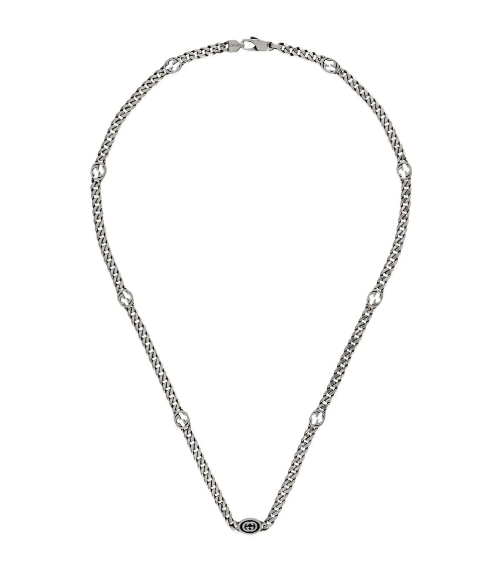 Gucci Gucci Sterling Silver Interlocking G Necklace