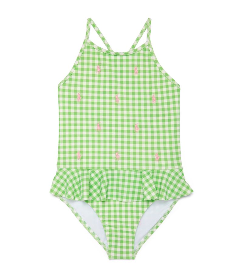 Ralph Lauren Kids Ralph Lauren Kids Gingham Polo Pony Swimsuit (2-7 Years)