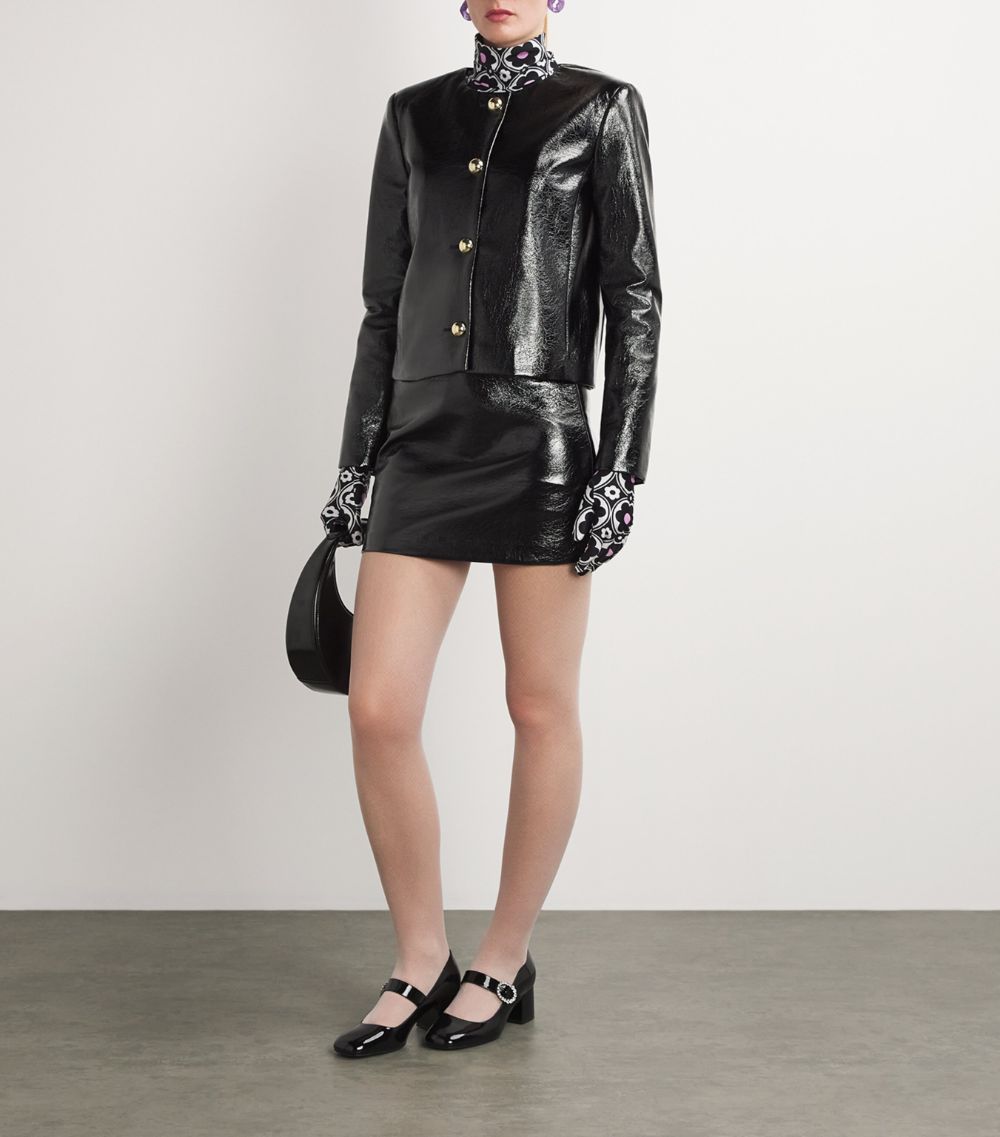 Max & Co. Max & Co. Faux Leather Cropped Jacket