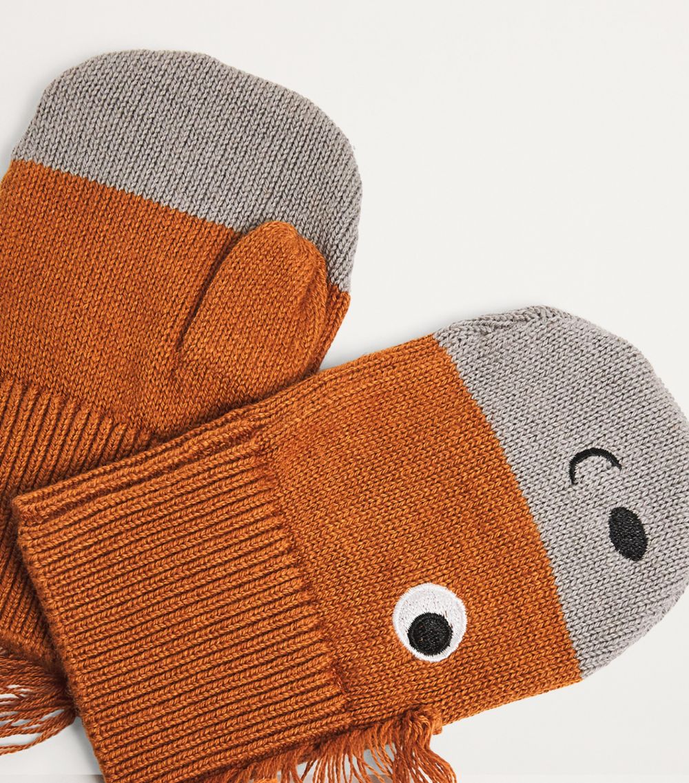 Stella McCartney Kids Stella Mccartney Kids Cotton-Wool Knitted Horse Gloves