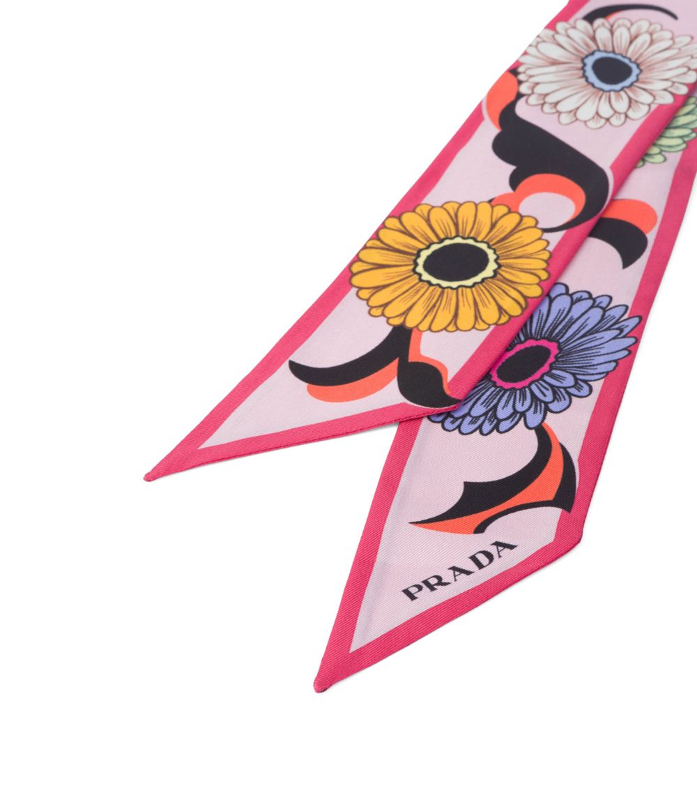 Prada Prada Silk Daisies Skinny Scarf