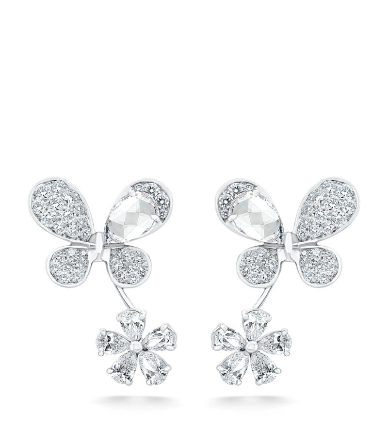 David Morris David Morris White Gold And Diamond Pixie Butterfly Earrings
