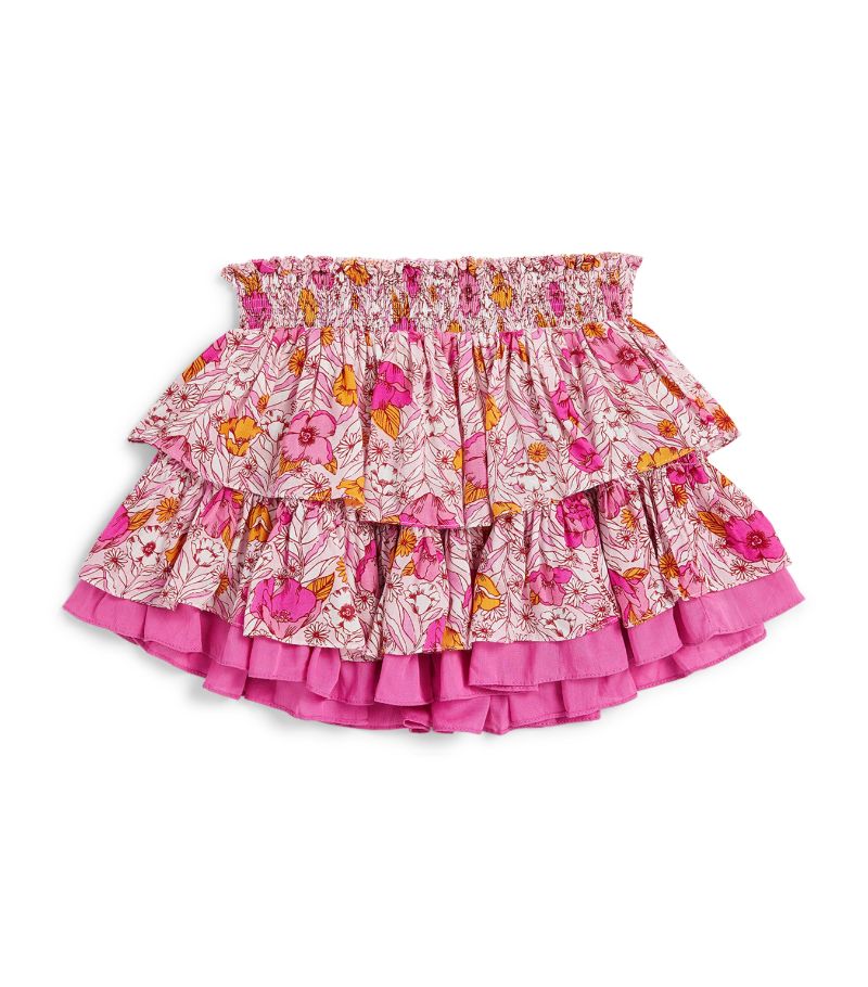 Poupette St Barth Kids Poupette St Barth Kids Pink Petunia Print Ariane Mini Skirt (4-10 Years)