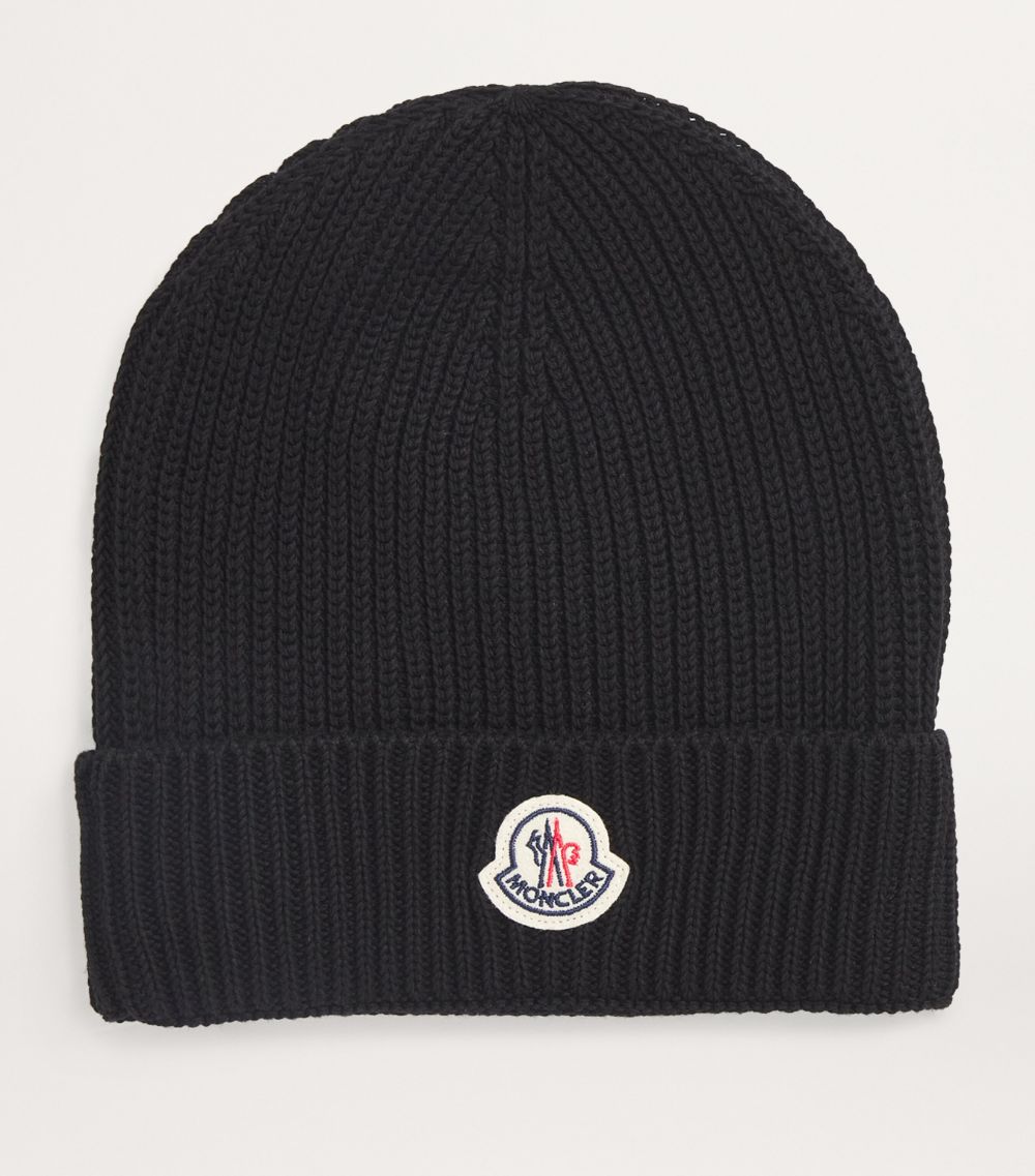 Moncler Moncler Cotton Monogram-Embroidered Beanie