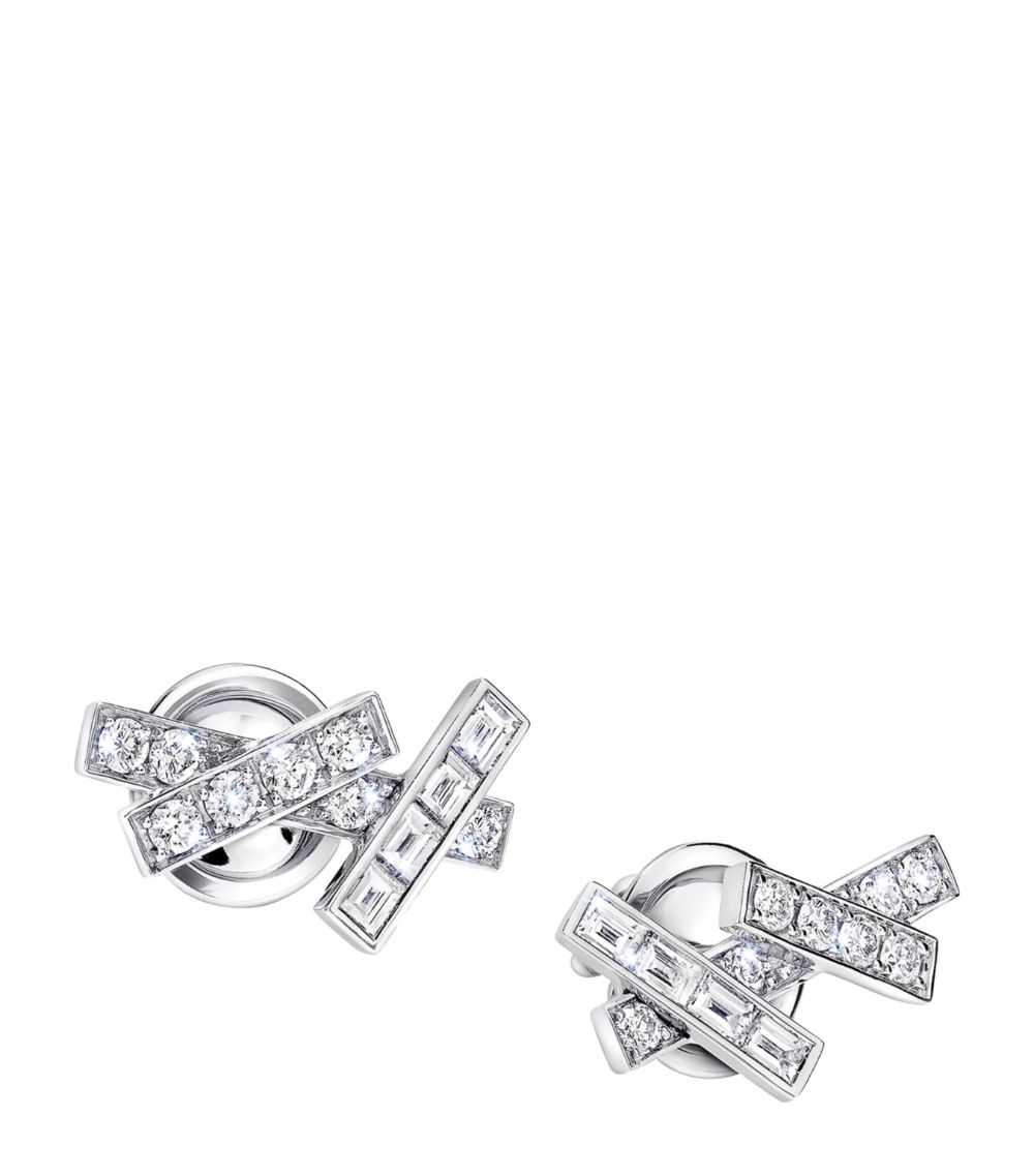 Graff Graff Mini White Gold And Diamond Threads Earrings