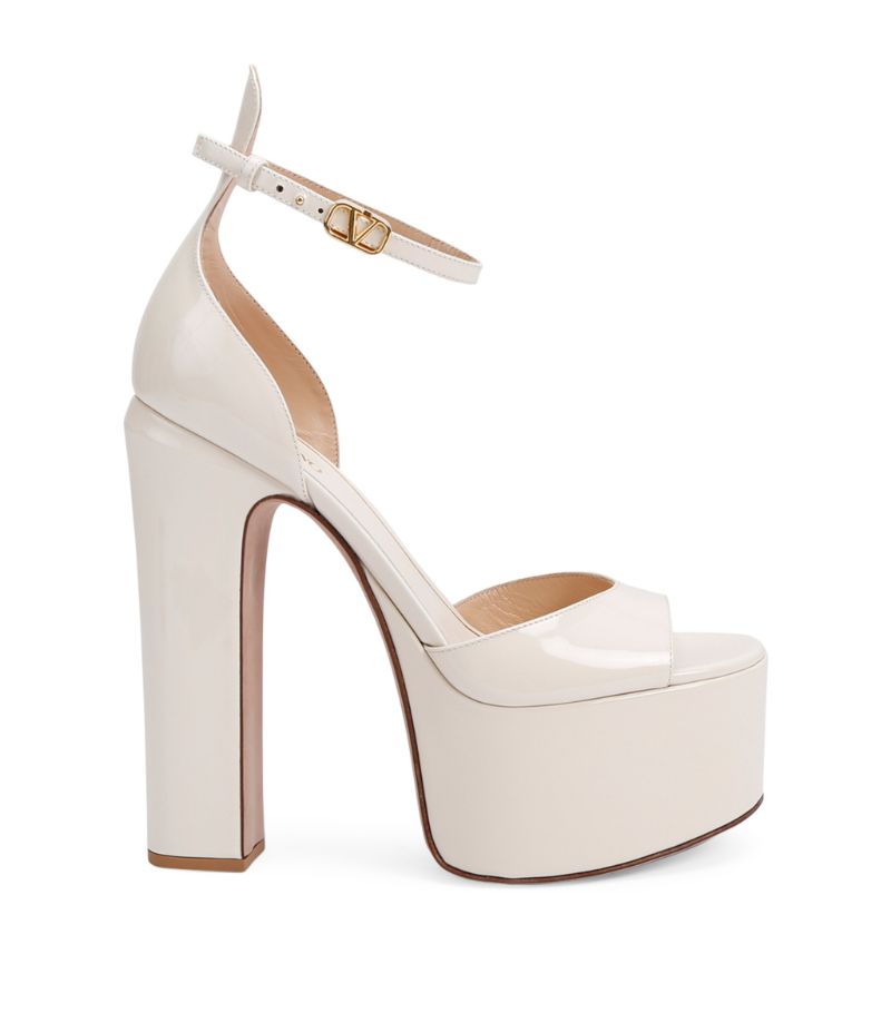 VALENTINO GARAVANI Valentino Garavani Leather Tan-Go Platform Sandals 155