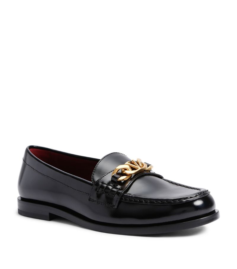 VALENTINO GARAVANI Valentino Garavani Leather Chain Loafers 10