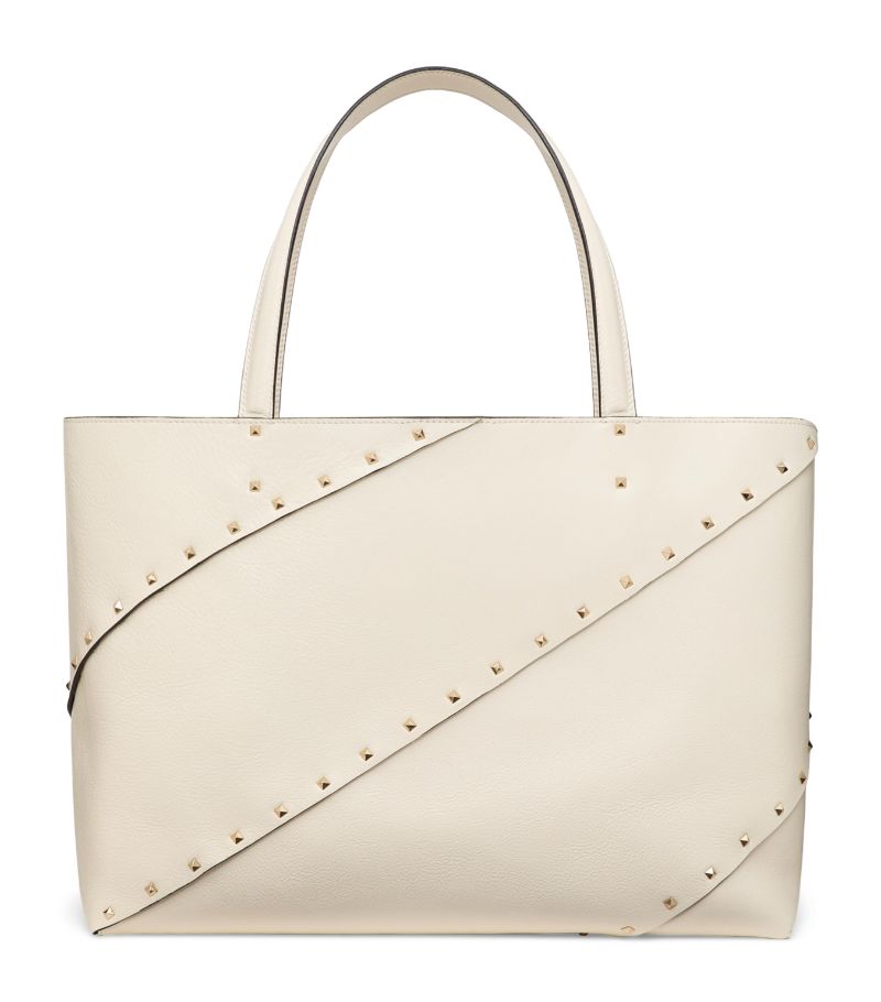 VALENTINO GARAVANI Valentino Garavani Large Leather Rockstud Wispy Tote Bag