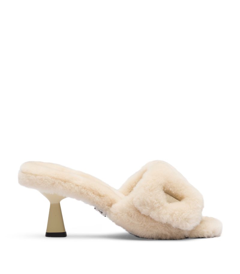 Prada Prada Shearling Triangle Mules 65