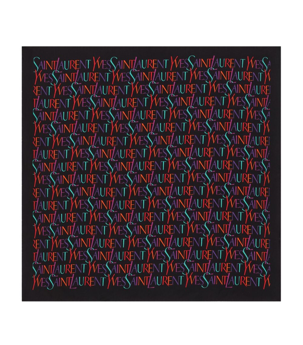 Saint Laurent Saint Laurent Silk Logo Scarf