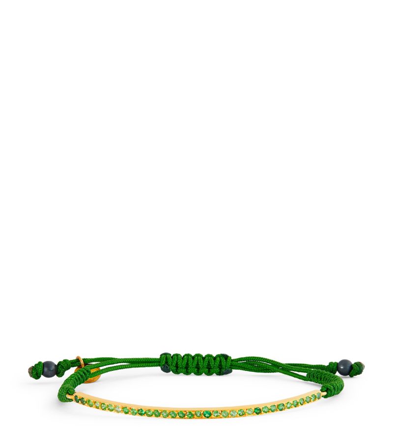 Brooski Brooski Yellow Gold And Emerald Toggle Bracelet