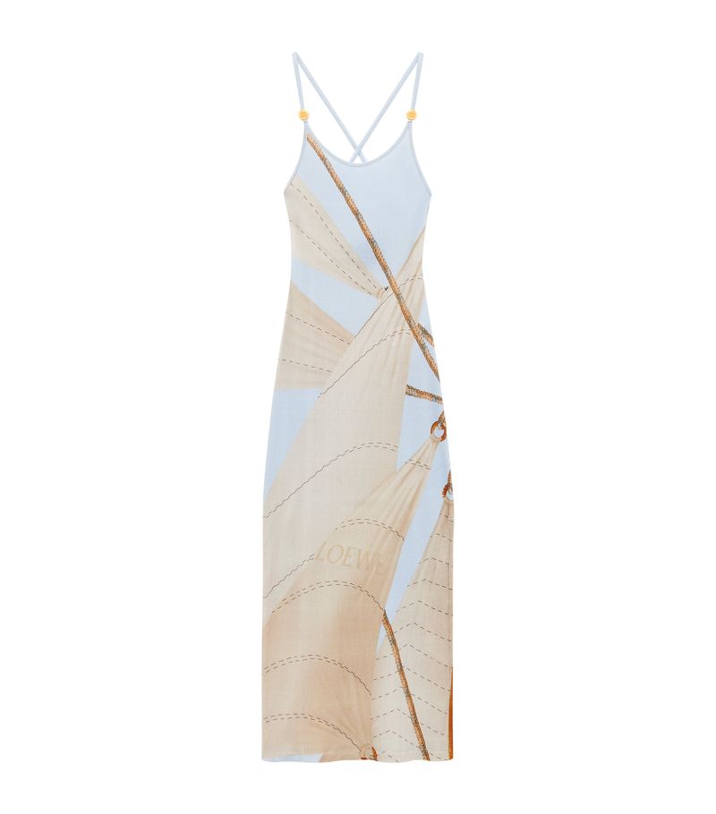 Loewe Loewe X Paula'S Ibiza Sail Print Midi Dress