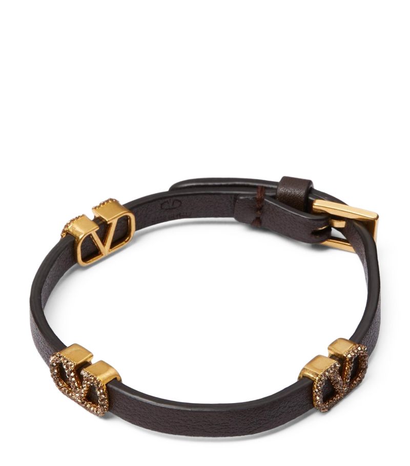 VALENTINO GARAVANI Valentino Garavani Leather Reversible Signature Vlogo Bracelet