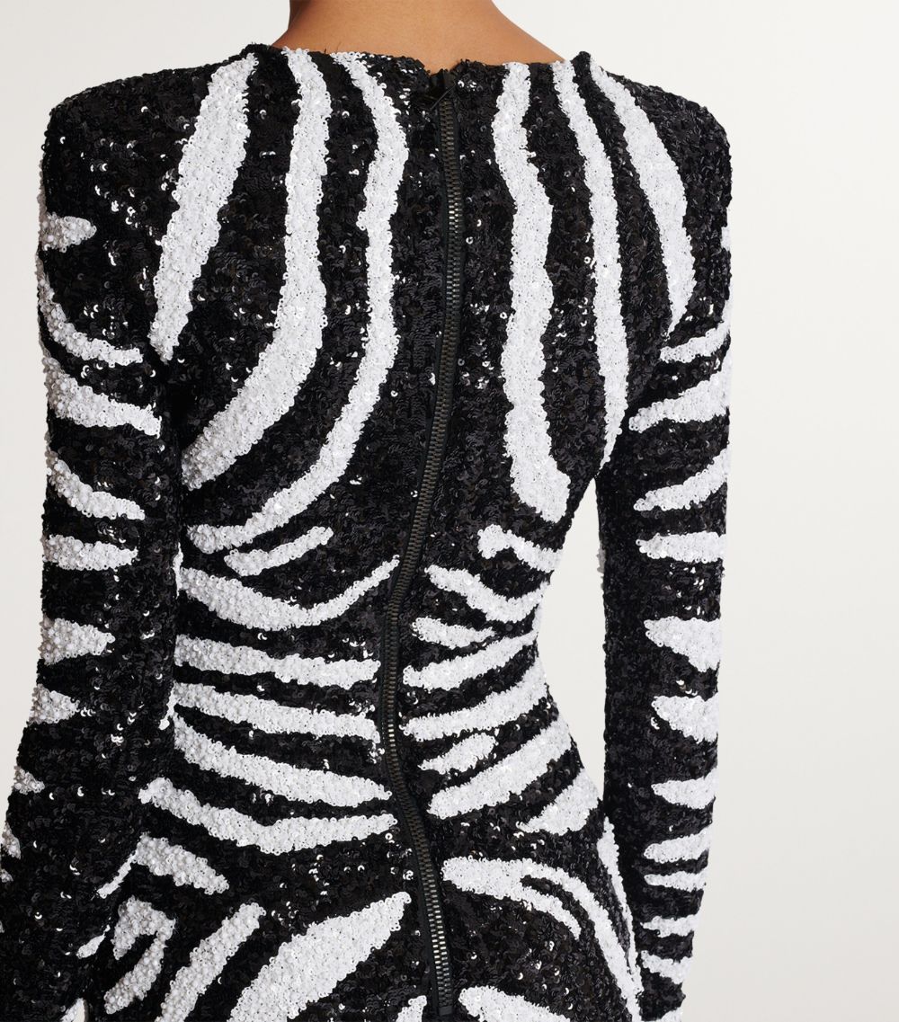 Balmain Balmain X Disney The Lion King Sequinned Zebra Mini Dress