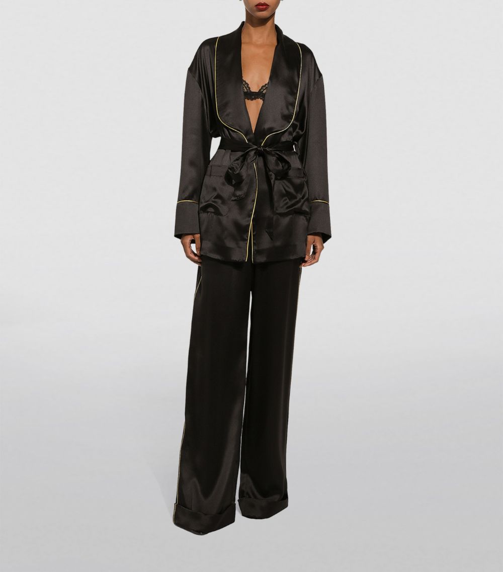 Dolce & Gabbana Dolce & Gabbana Silk Satin Wide-Leg Trousers