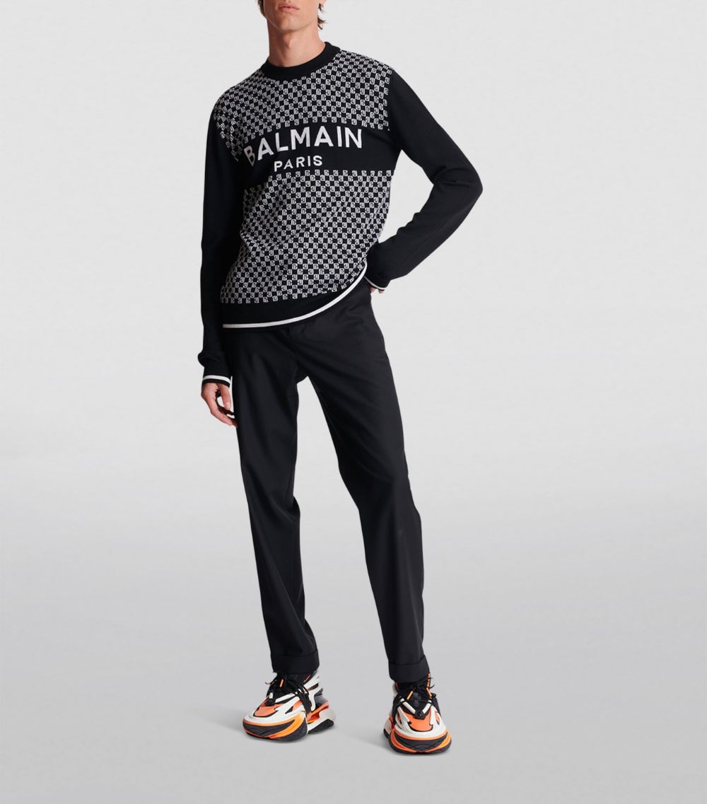 Balmain Balmain Wool Mini-Monogram Sweater