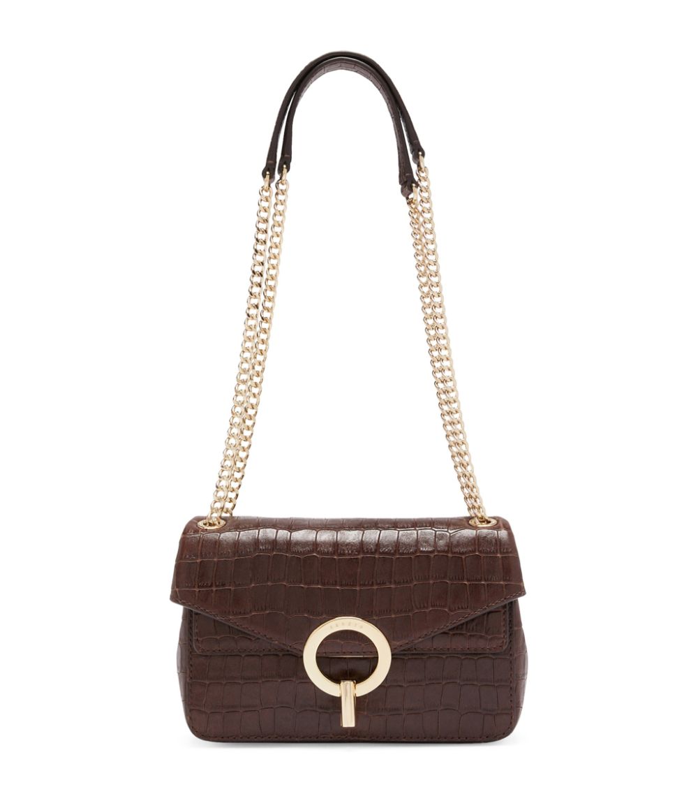  Sandro Croc-Embossed Yza Shoulder Bag