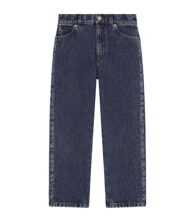 Dolce & Gabbana Dolce & Gabbana Kids Logo Print Straight Jeans (8-12+ Years)