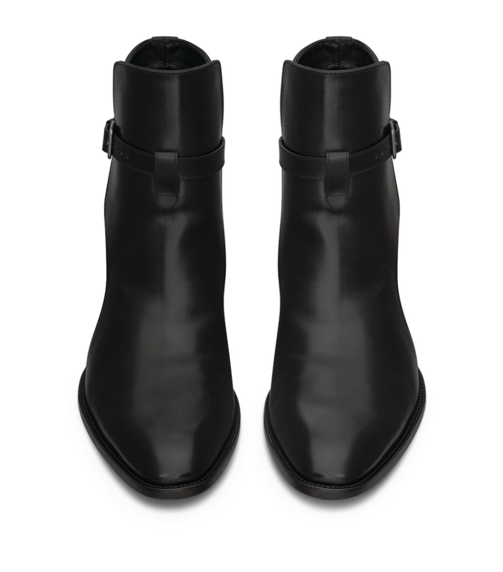 Saint Laurent Saint Laurent Leather Wyatt Jodhpur Boots