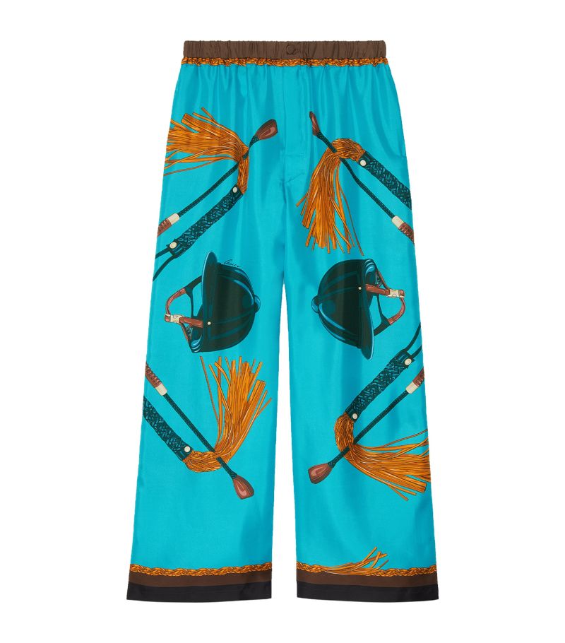 Gucci Gucci Silk Equestrian Print Trousers