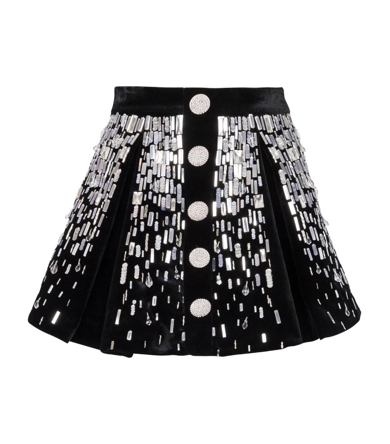 Balmain Balmain Embellished Skater Mini Skirt