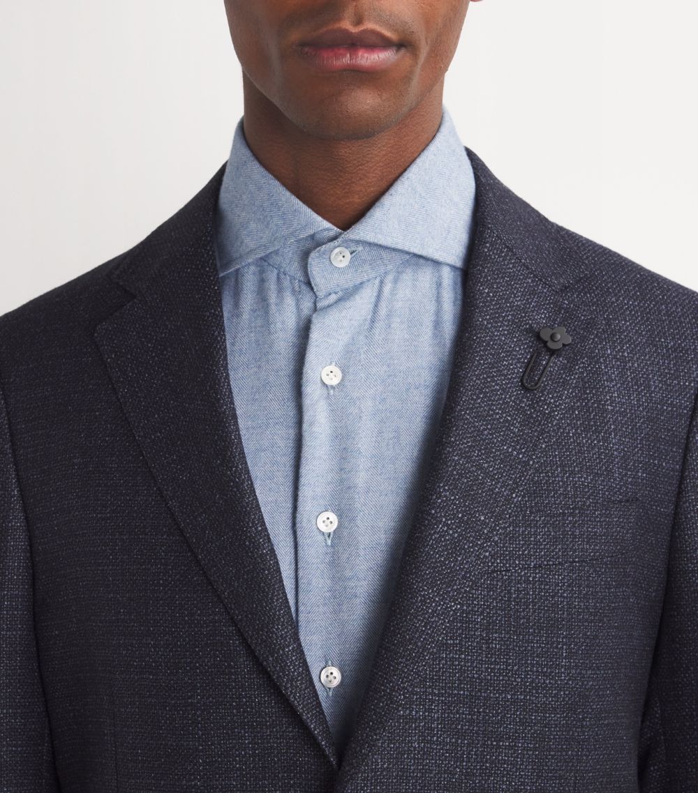 Lardini Lardini Virgin Wool-Silk Hopsack Blazer