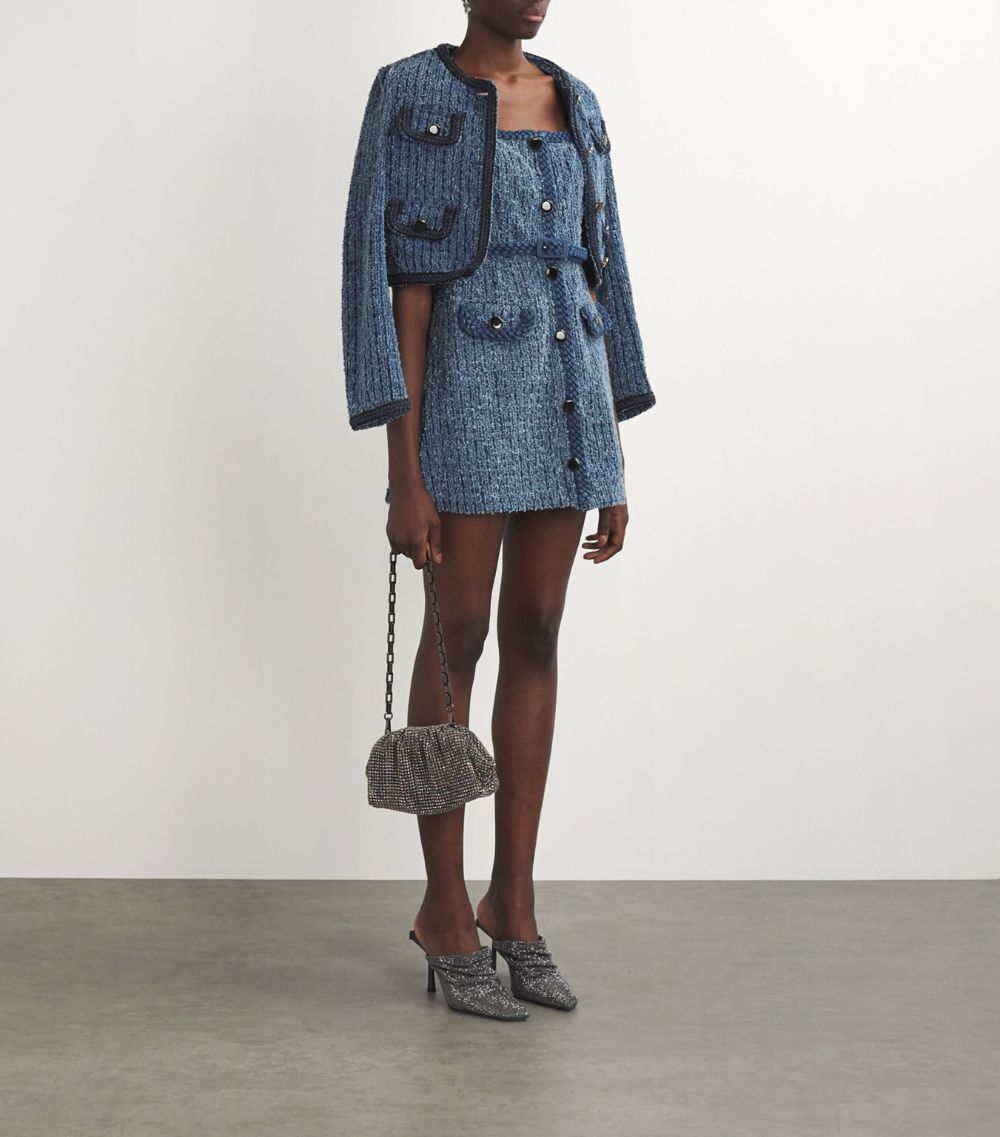 Self-Portrait Self-Portrait Denim Textured Mini Dress