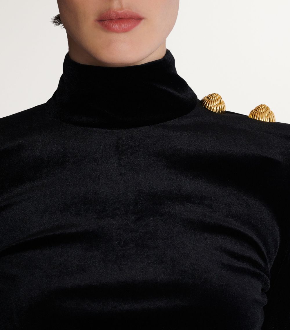 Balmain Balmain Velvet Long-Sleeved Top