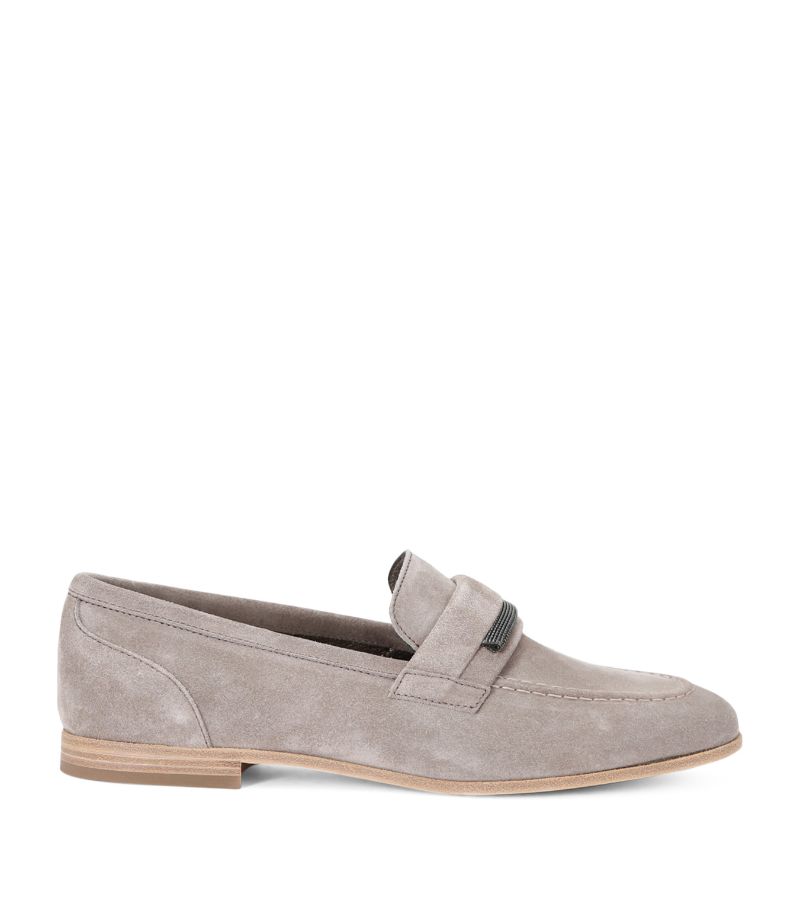 Brunello Cucinelli Brunello Cucinelli Suede Embellished Penny Loafers