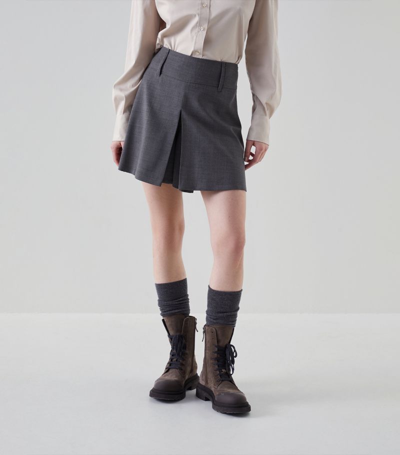 Brunello Cucinelli Brunello Cucinelli Wool-Blend Mini Skirt