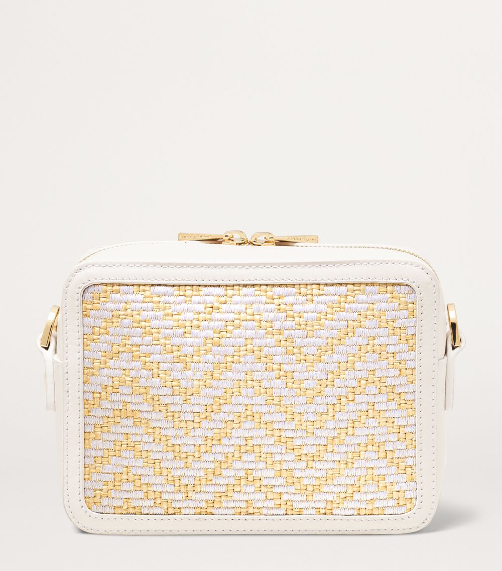  Aspinal Of London Leather Woven Camera Bag