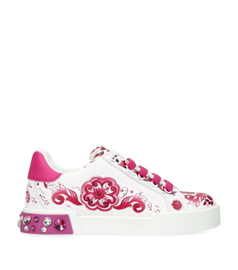 Dolce & Gabbana Dolce & Gabbana Kids Leather Tile Print Sneakers