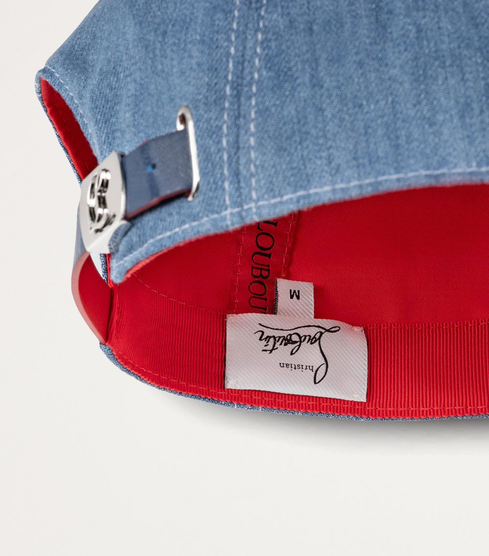 Christian Louboutin Christian Louboutin Denim Mooncrest Baseball Cap