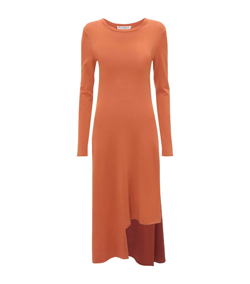 Jw Anderson Jw Anderson Layered Asymmetric Midi Dress