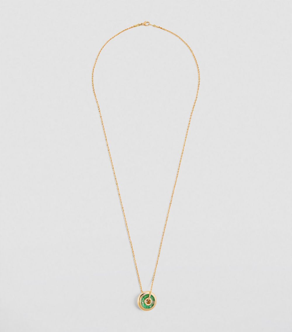 Moritz Glik Moritz Glik Yellow Gold And Emerald Roda Pendant Necklace