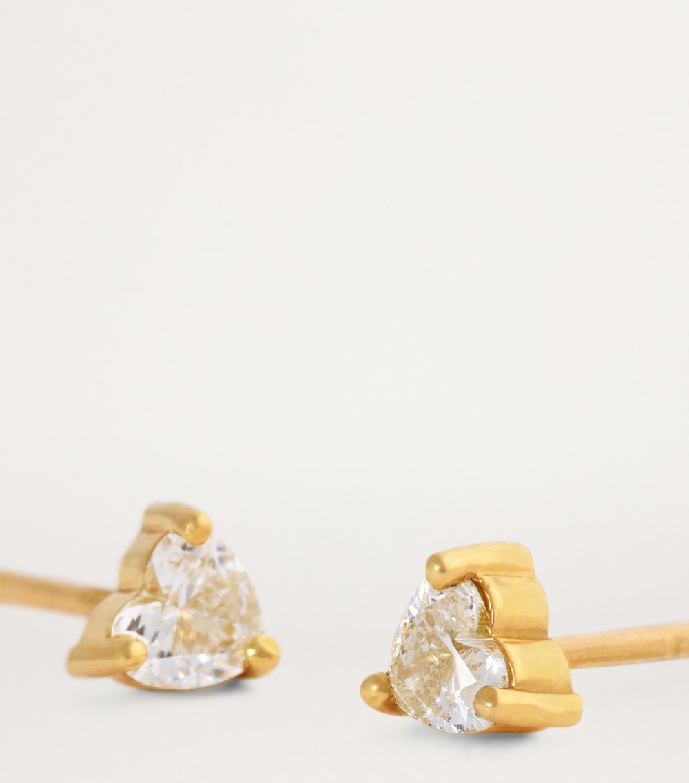 Jennifer Meyer Jennifer Meyer Yellow Gold And Diamond Edith Heart Earrings