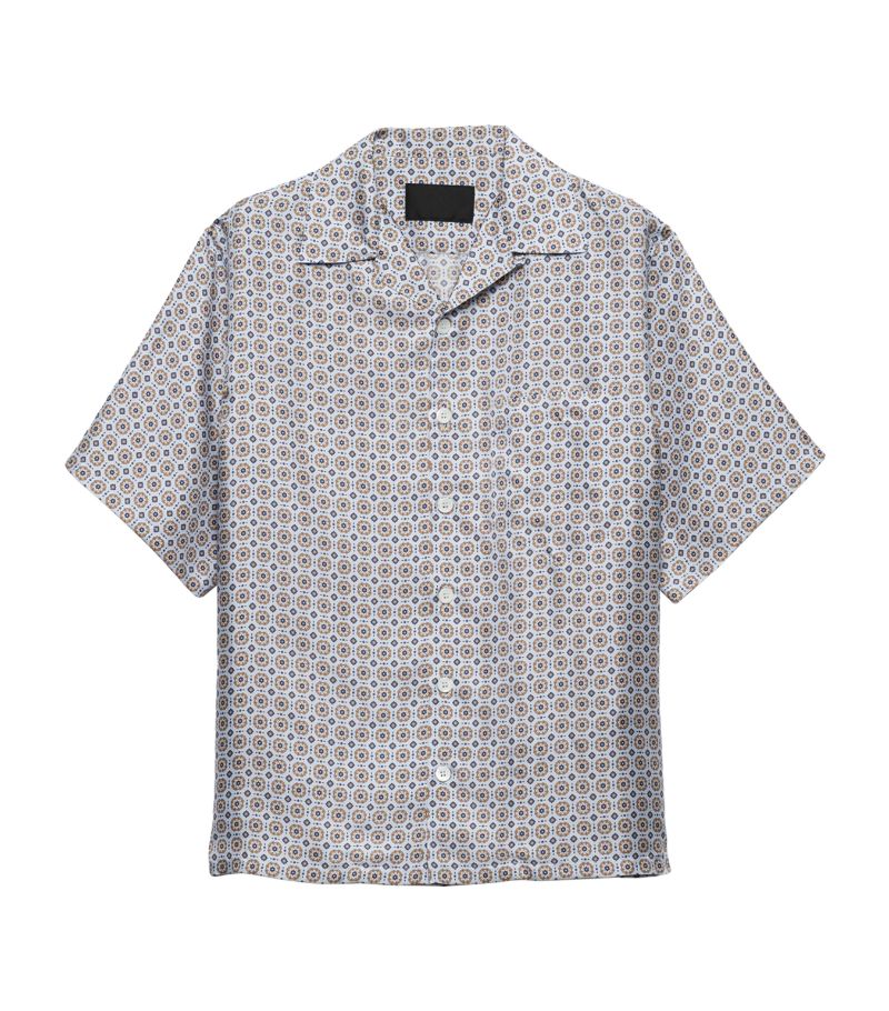 Prada Prada Silk Geometric Print Shirt