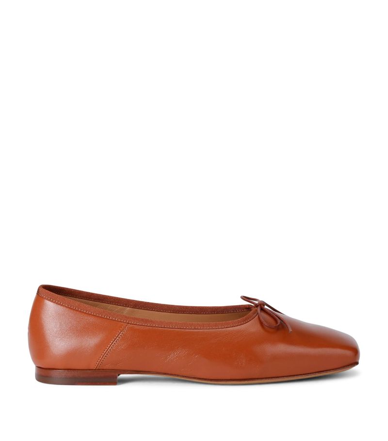 Mansur Gavriel Mansur Gavriel Leather Square-Toe Ballet Flats